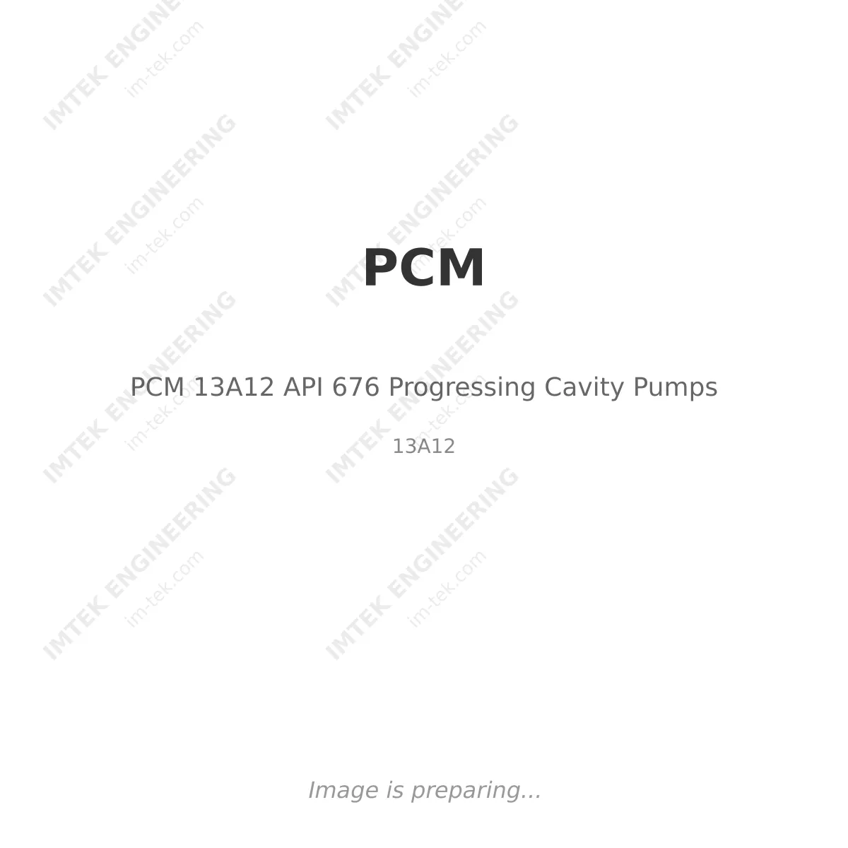 PCM PCM 13A12 API 676 Progressing Cavity Pumps - 13A12