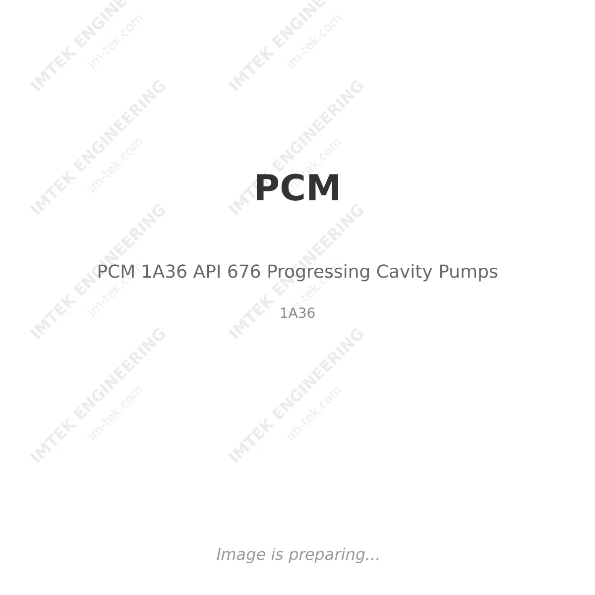 PCM PCM 1A36 API 676 Progressing Cavity Pumps - 1A36
