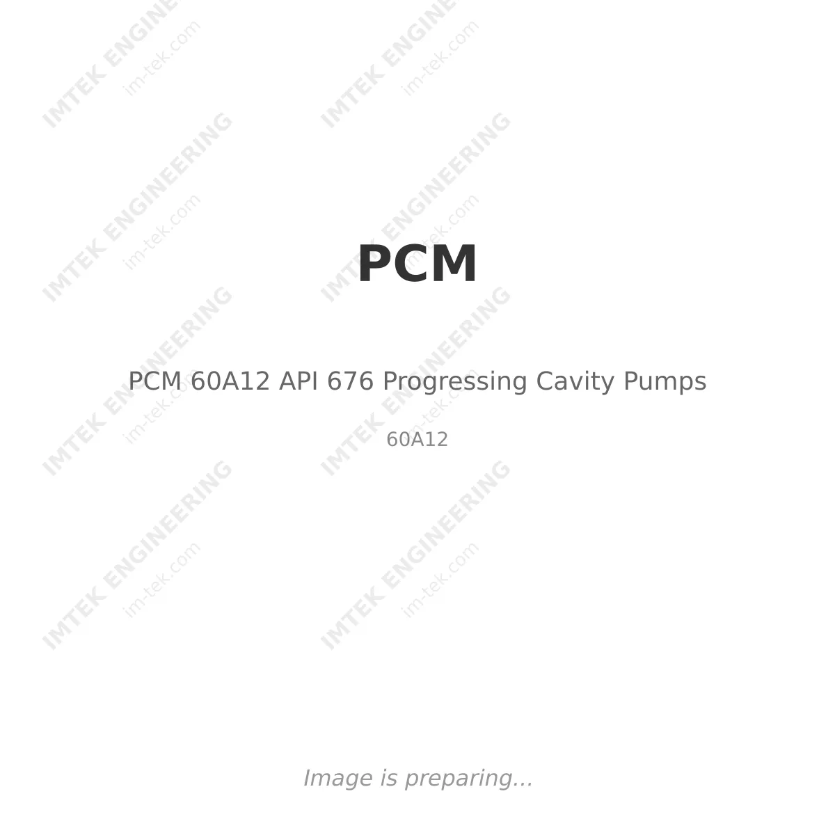 PCM PCM 60A12 API 676 Progressing Cavity Pumps - 60A12