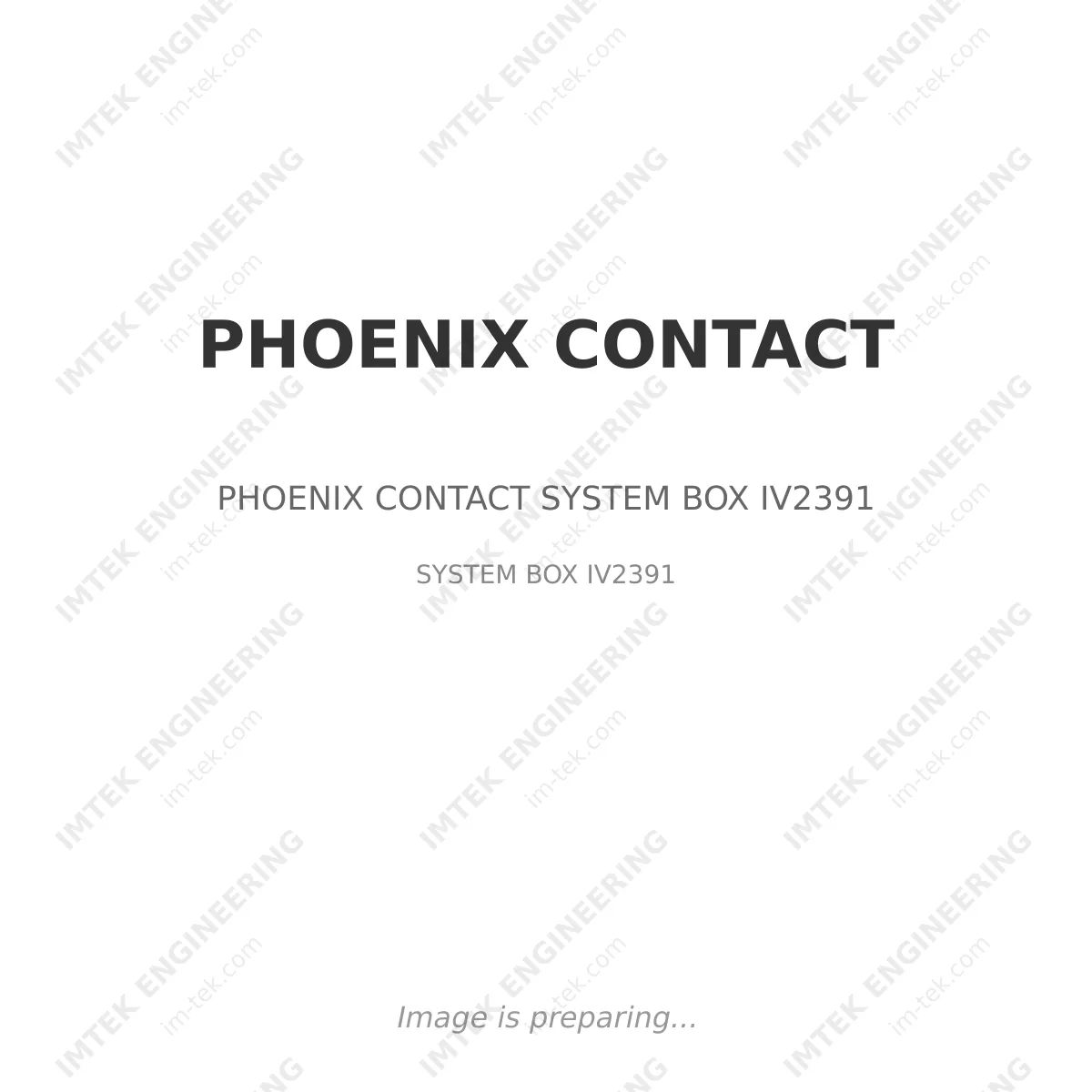 PHOENIX CONTACT PHOENIX CONTACT SYSTEM BOX IV2391 - SYSTEM BOX IV2391