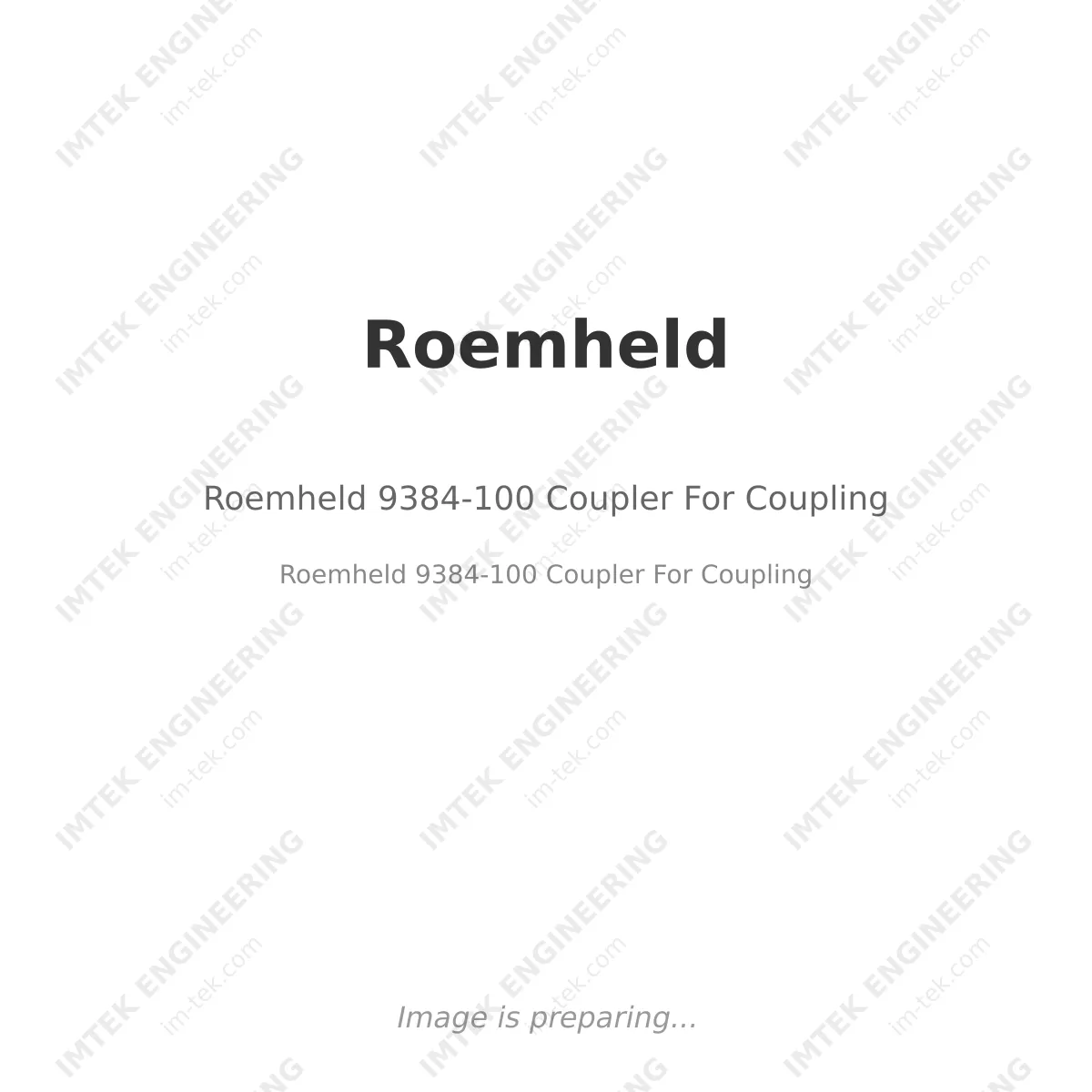 Roemheld Roemheld 9384-100 Coupler For Coupling - Roemheld 9384-100 Coupler For Coupling
