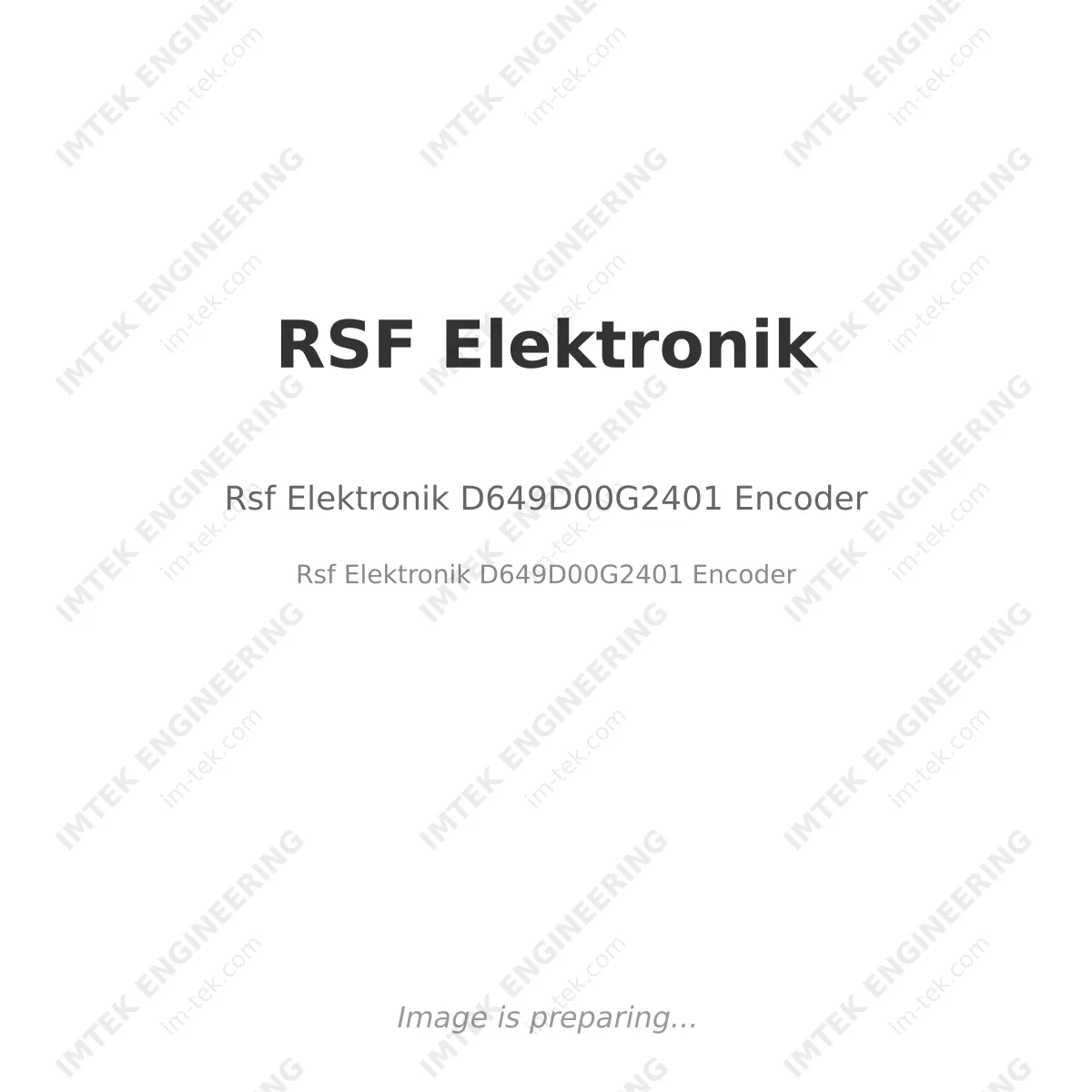 RSF Elektronik Rsf Elektronik D649D00G2401 Encoder - Rsf Elektronik D649D00G2401 Encoder