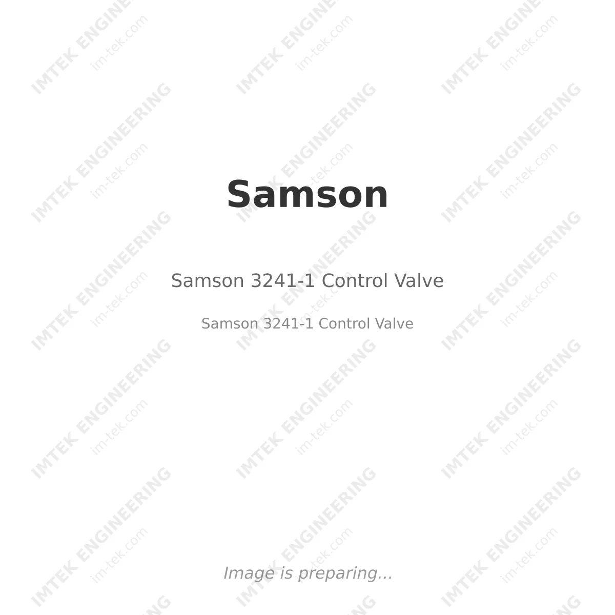 Samson Samson 3241-1 Control Valve - Samson 3241-1 Control Valve