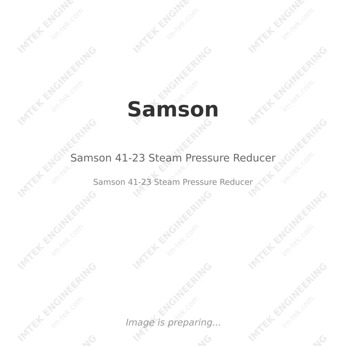 Samson Samson 41-23 Steam Pressure Reducer - Samson 41-23 Steam Pressure Reducer