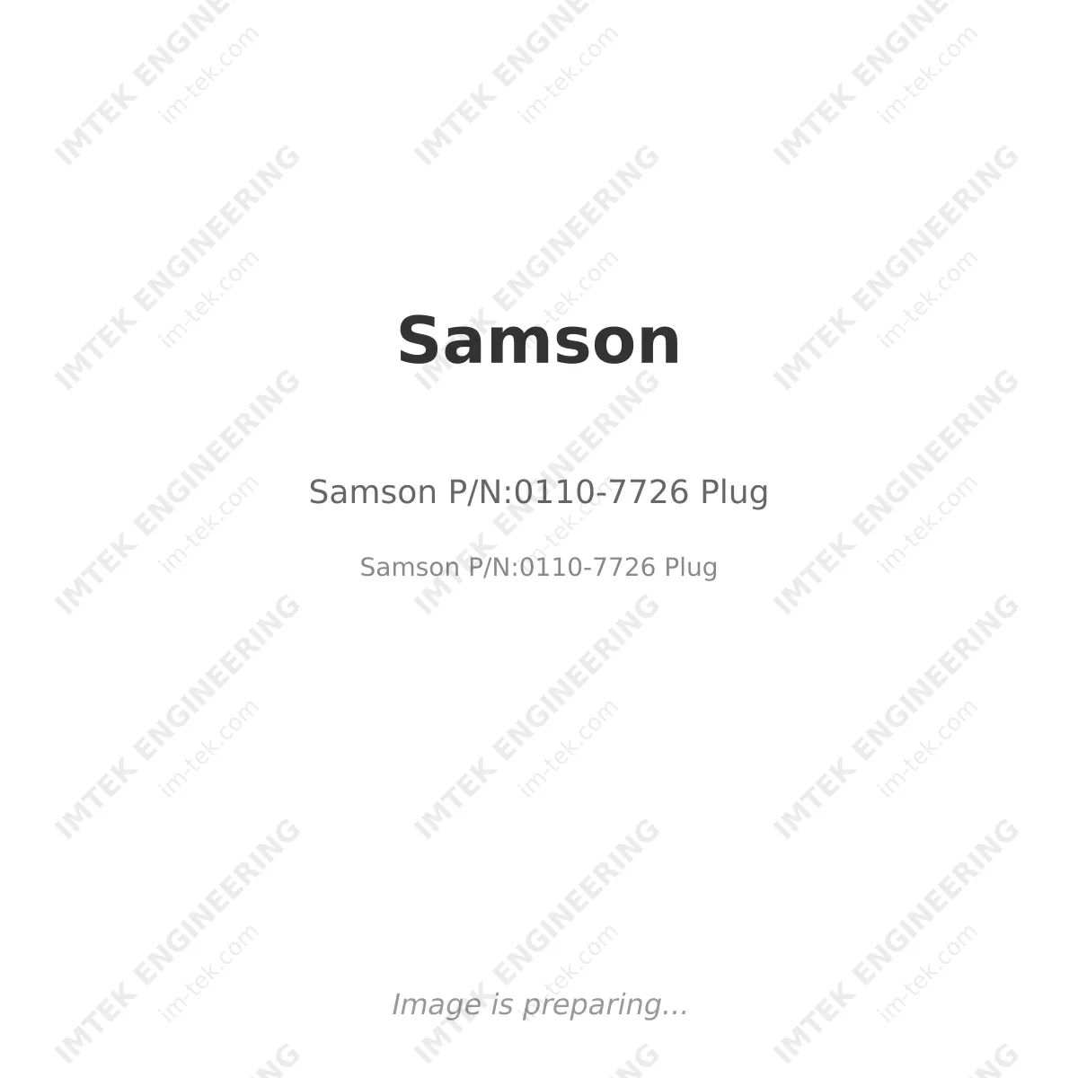 Samson Samson P/N:0110-7726 Plug - Samson P/N:0110-7726 Plug