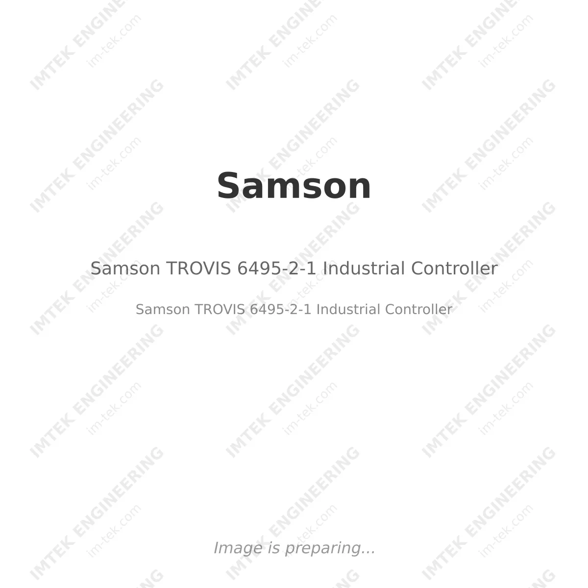 Samson Samson TROVIS 6495-2-1 Industrial Controller - Samson TROVIS 6495-2-1 Industrial Controller
