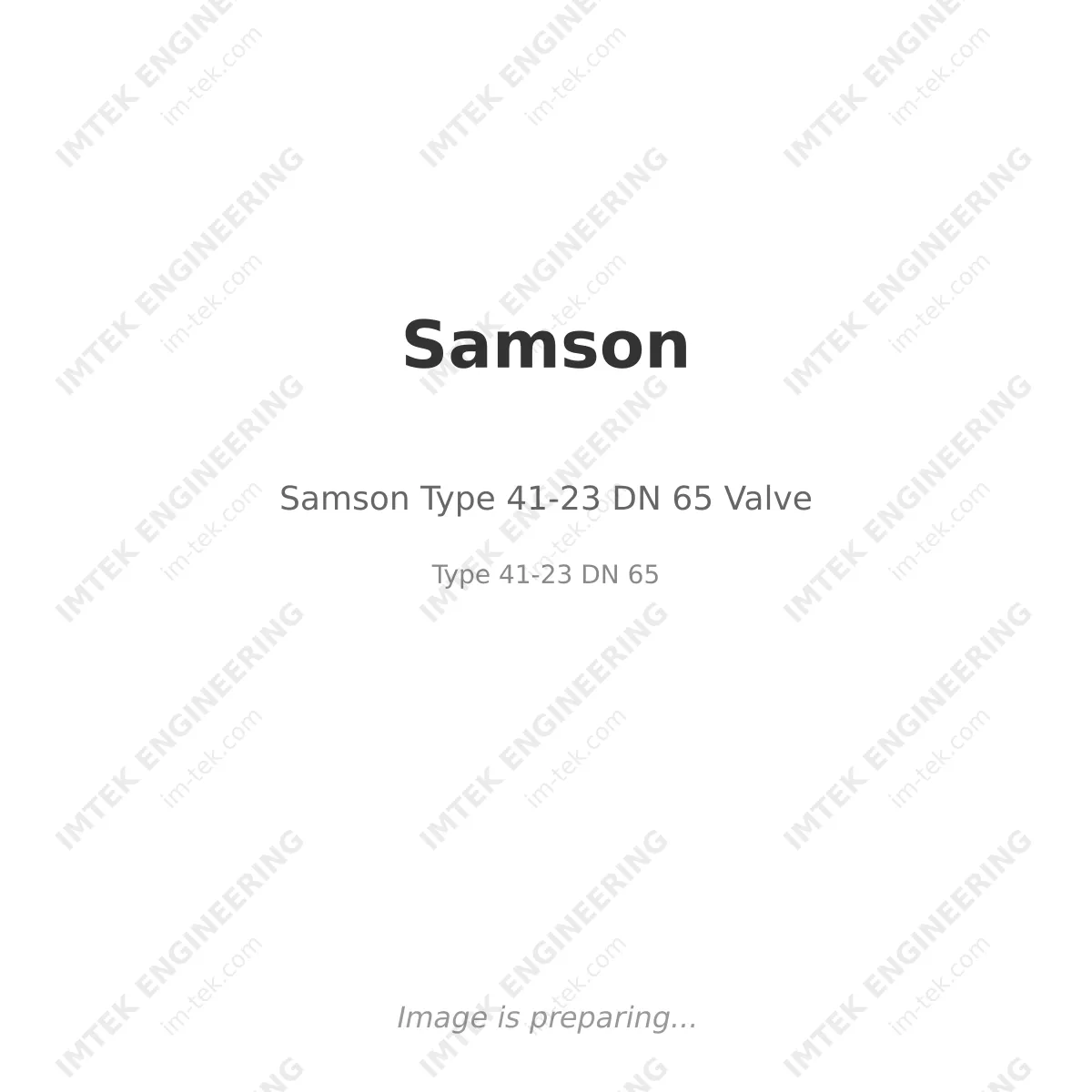 Samson Samson Type 41-23 DN 65 Valve - Type 41-23   DN 65