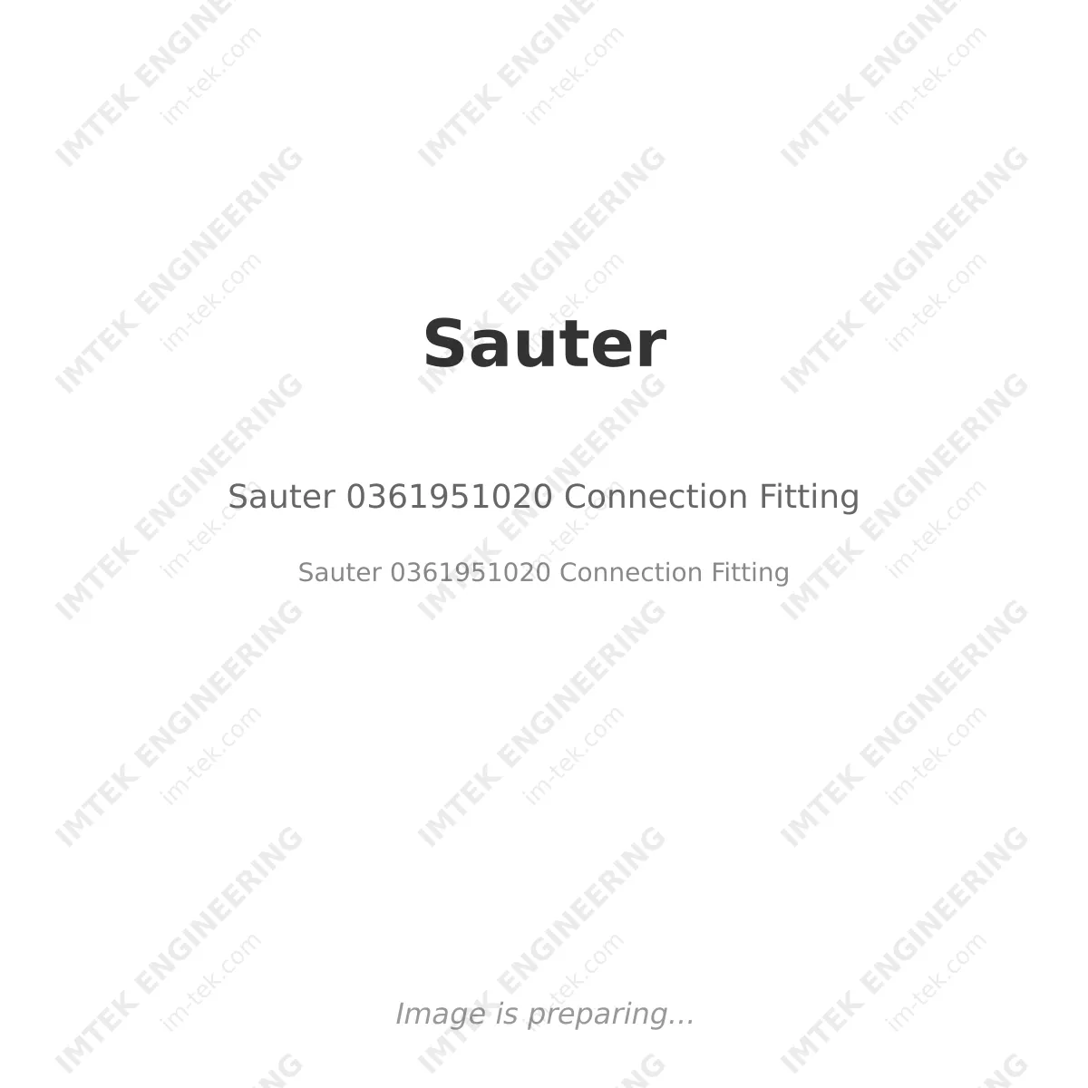 Sauter Sauter 0361951020 Connection Fitting - Sauter 0361951020 Connection Fitting