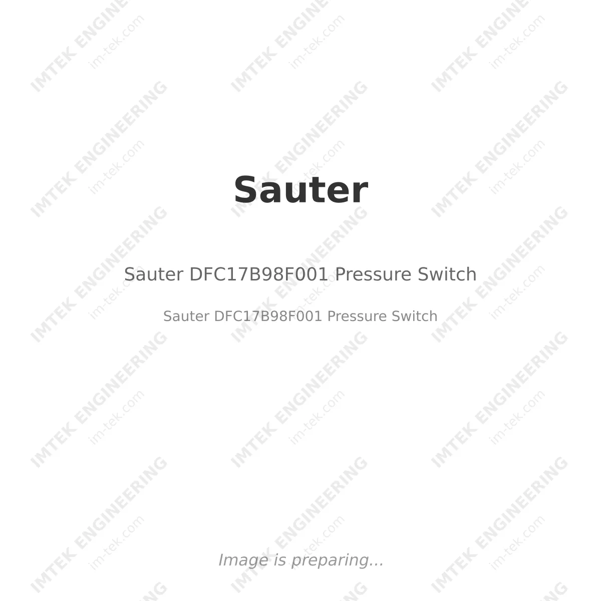 Sauter Sauter DFC17B98F001 Pressure Switch - Sauter DFC17B98F001 Pressure Switch