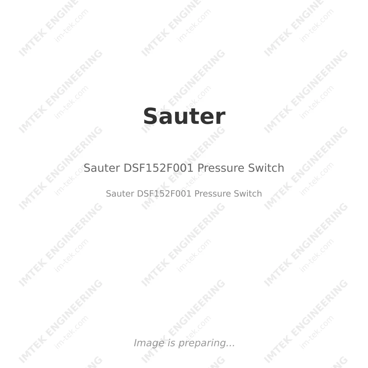 Sauter Sauter DSF152F001 Pressure Switch - Sauter DSF152F001 Pressure Switch