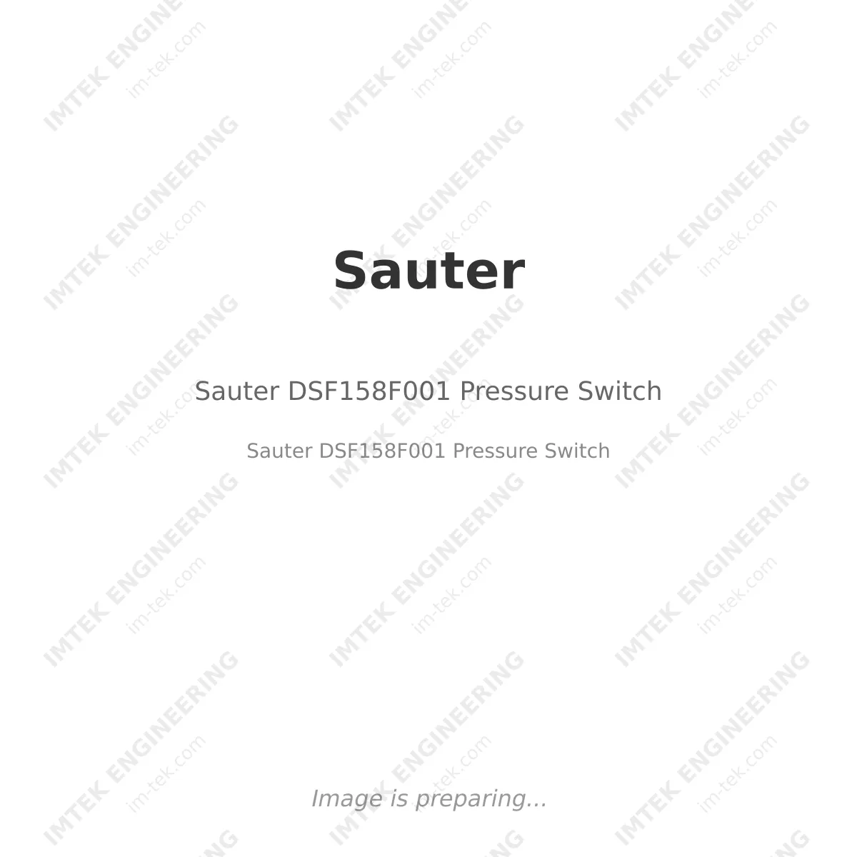 Sauter Sauter DSF158F001 Pressure Switch - Sauter DSF158F001 Pressure Switch