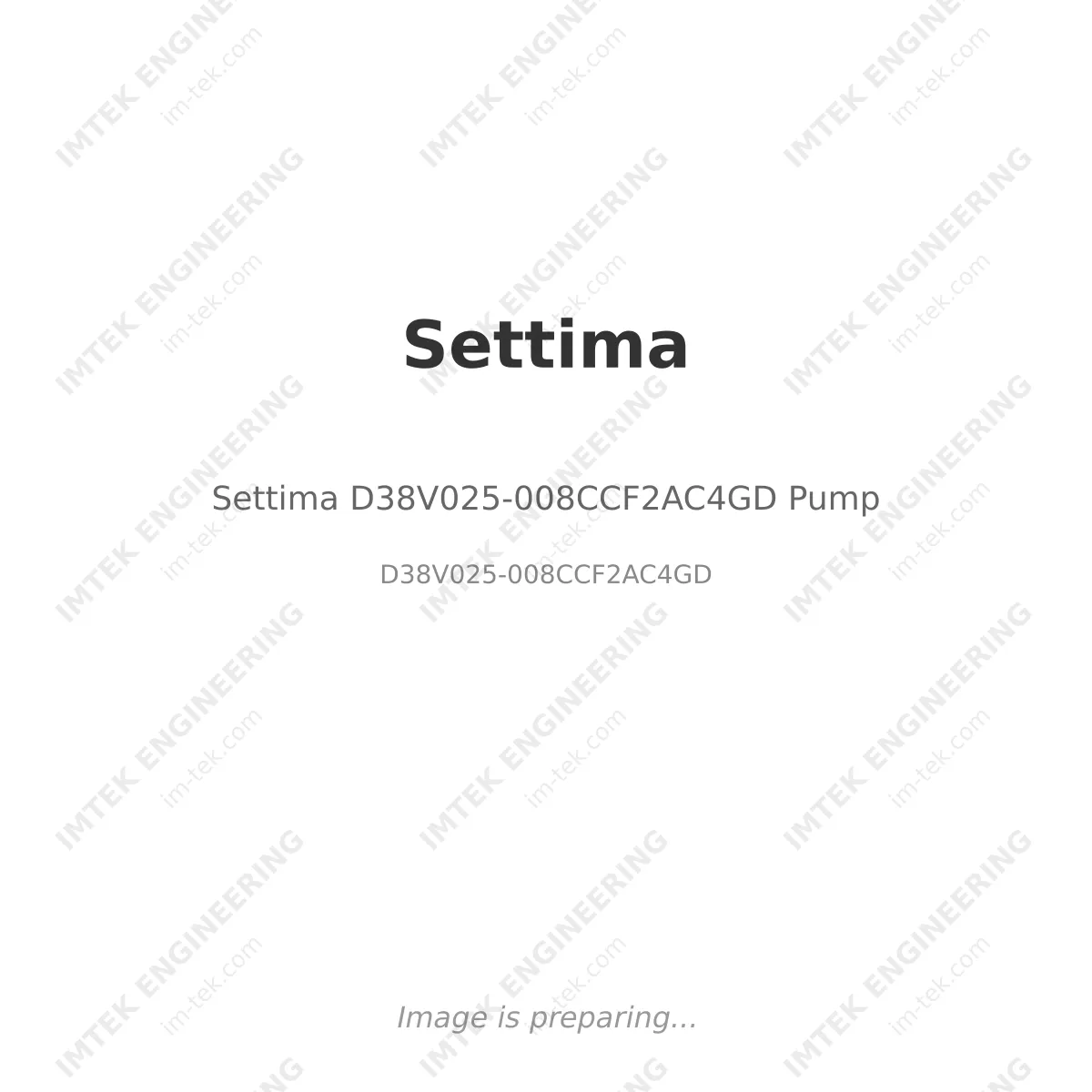 Settima Settima D38V025-008CCF2AC4GD Pump - D38V025-008CCF2AC4GD