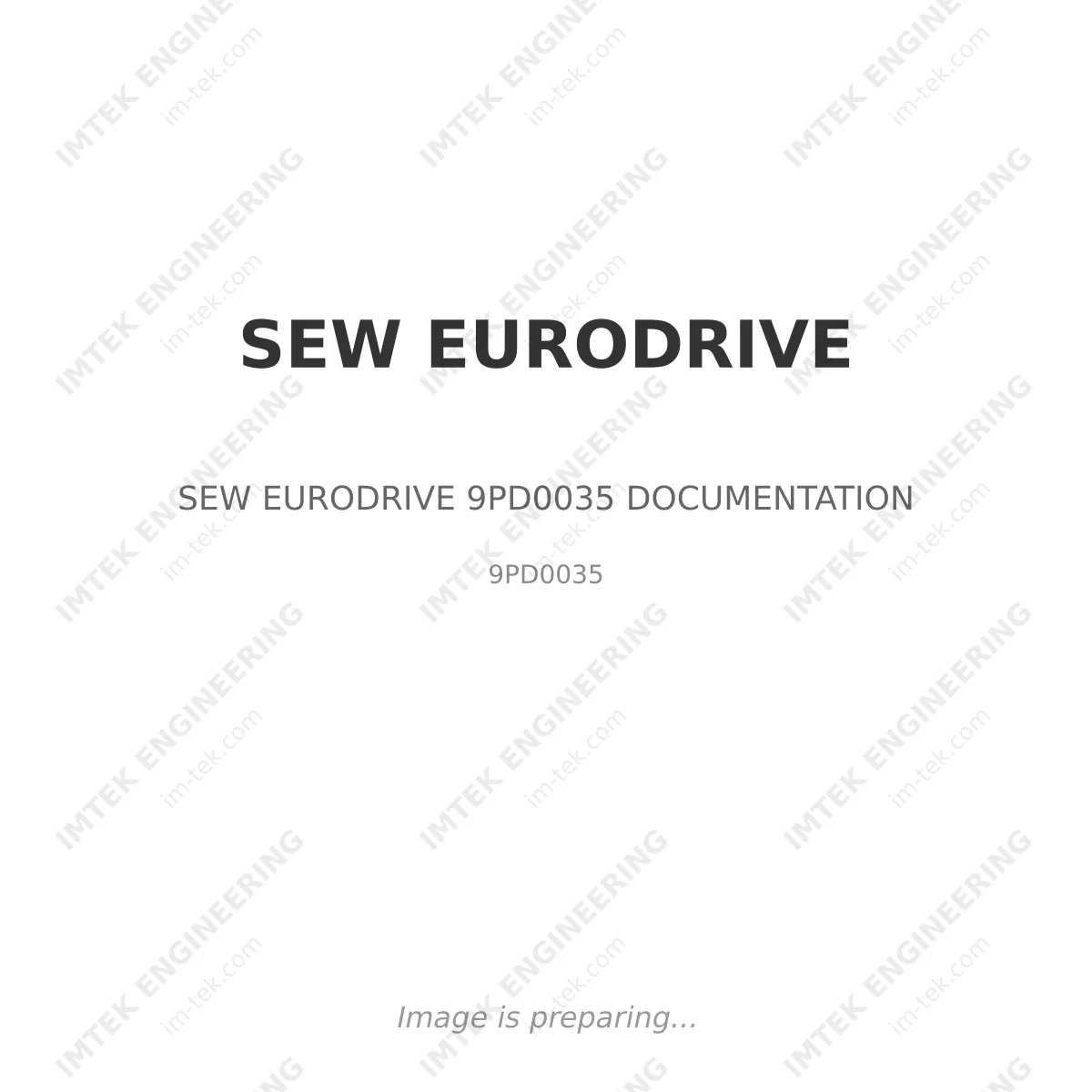 SEW EURODRIVE SEW EURODRIVE 9PD0035 DOCUMENTATION - 9PD0035