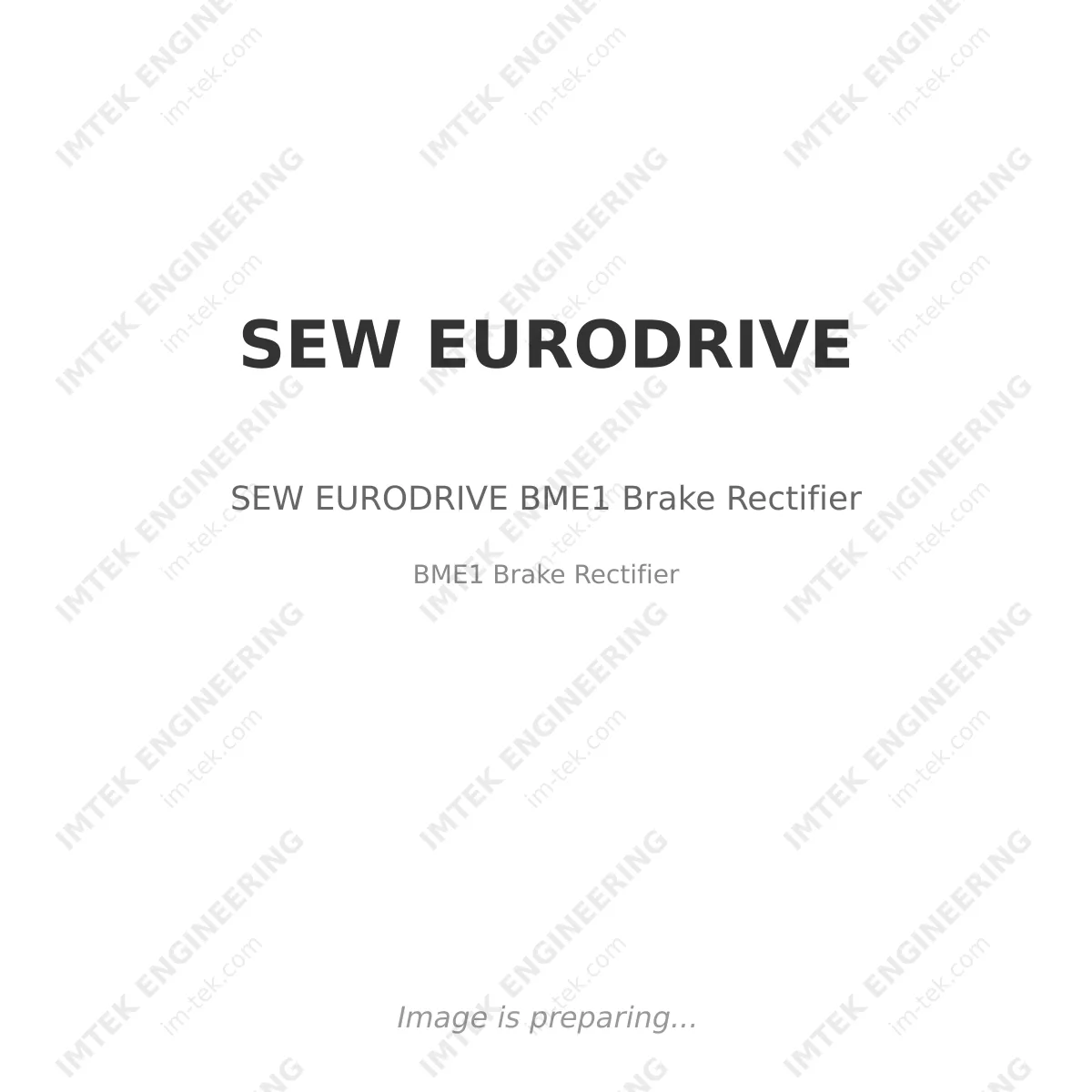 SEW EURODRIVE SEW EURODRIVE BME1 Brake Rectifier - BME1 Brake Rectifier