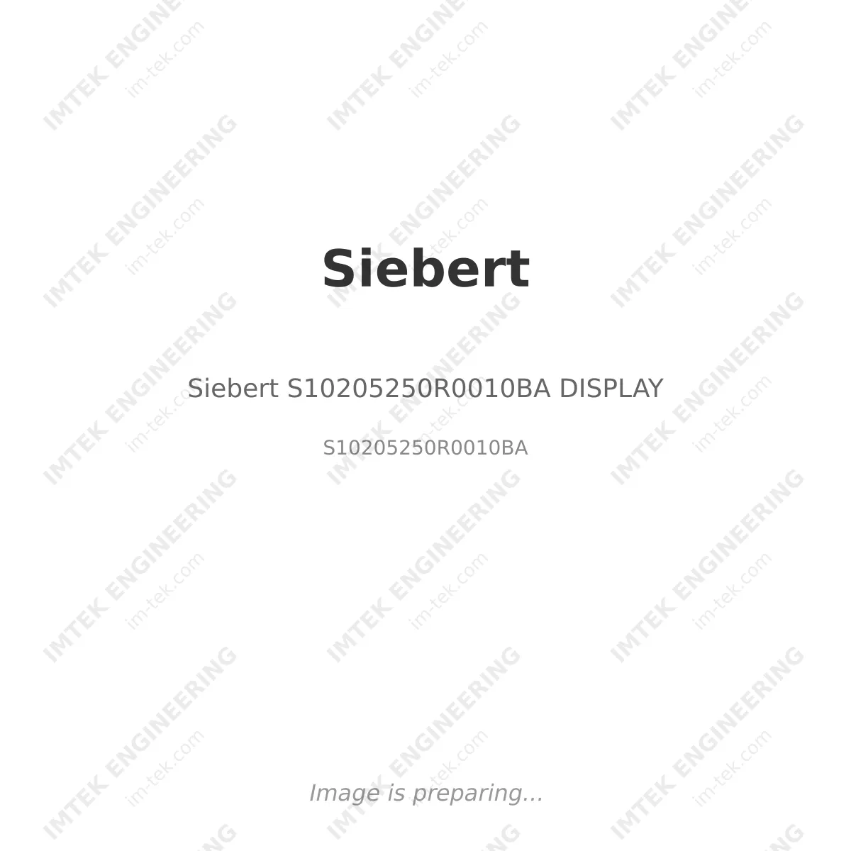 Siebert Siebert S10205250R0010BA DISPLAY - S10205250R0010BA
