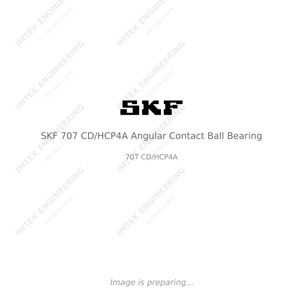 SKF SKF 707 CD/HCP4A Angular Contact Ball Bearing - 707 CD/HCP4A