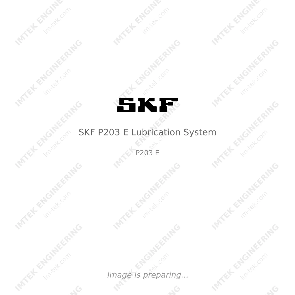 SKF SKF P203 E Lubrication System - P203 E
