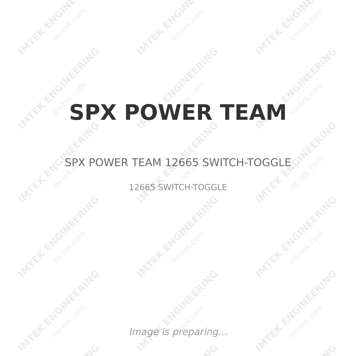 SPX POWER TEAM SPX POWER TEAM 12665 SWITCH-TOGGLE - 12665 SWITCH-TOGGLE