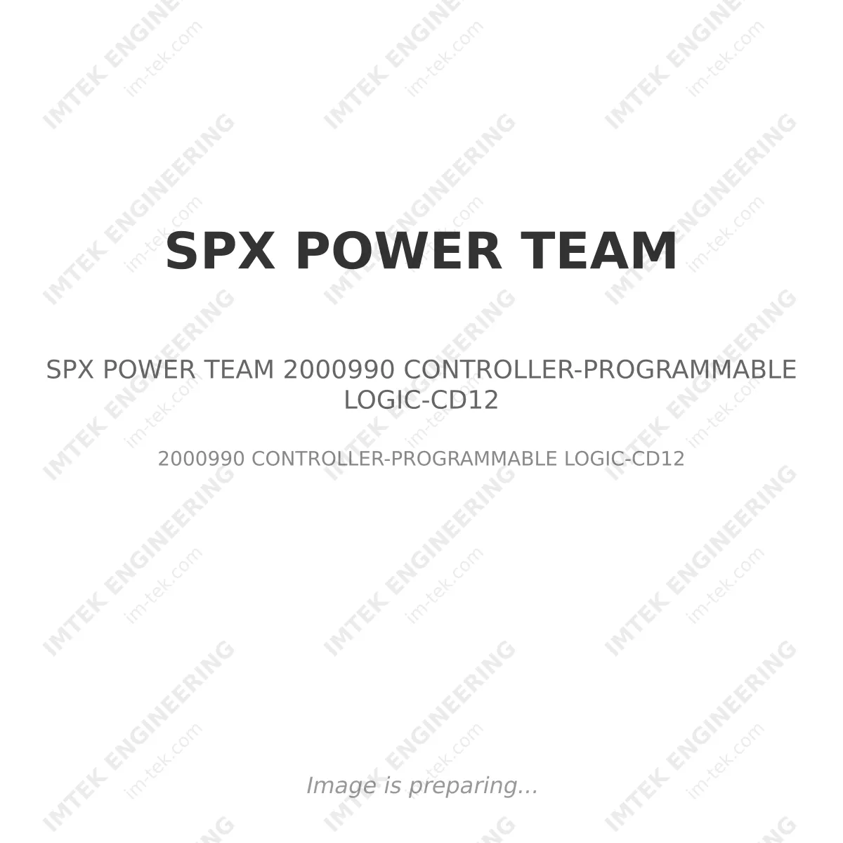 SPX POWER TEAM SPX POWER TEAM 2000990 CONTROLLER-PROGRAMMABLE LOGIC-CD12 - 2000990 CONTROLLER-PROGRAMMABLE LOGIC-CD12