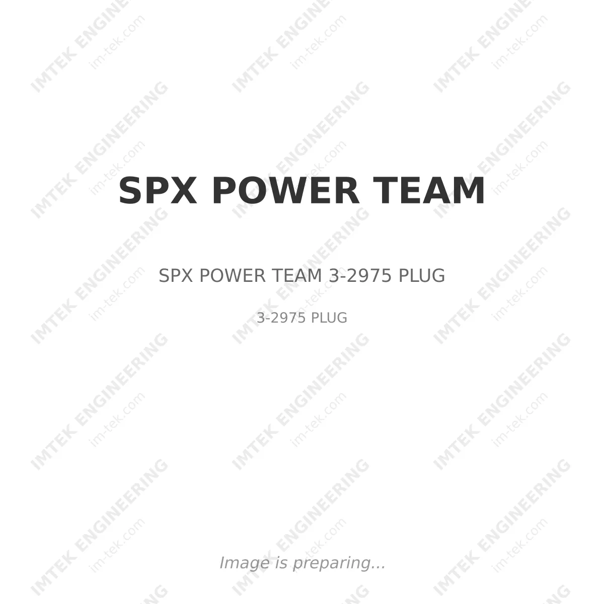 SPX POWER TEAM SPX POWER TEAM 3-2975 PLUG - 3-2975 PLUG