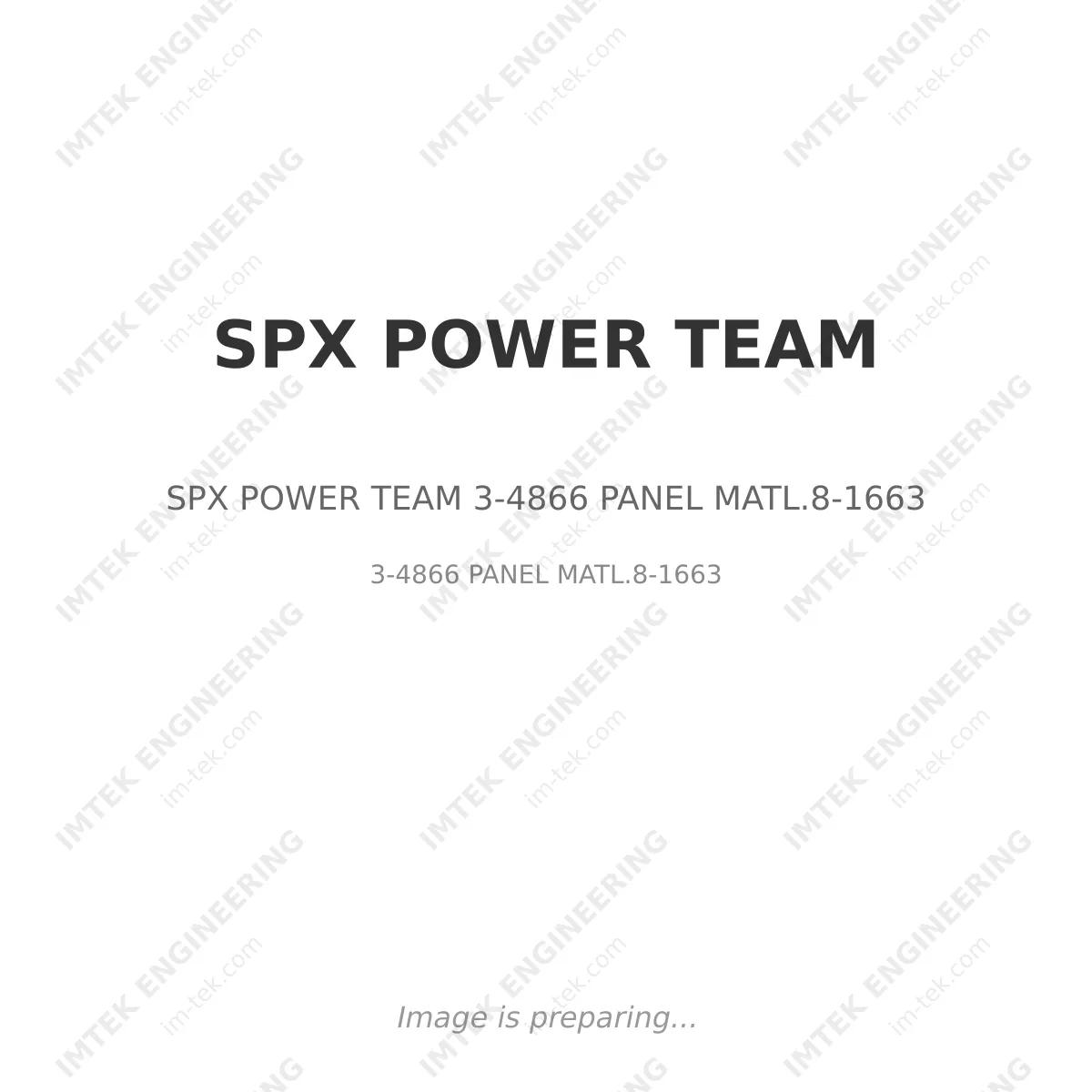 SPX POWER TEAM SPX POWER TEAM 3-4866 PANEL MATL.8-1663 - 3-4866 PANEL MATL.8-1663