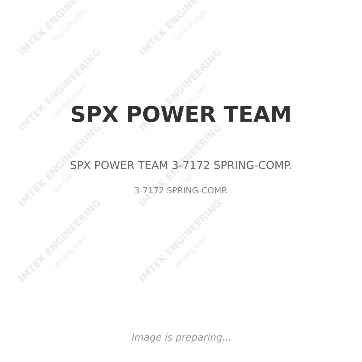 SPX POWER TEAM SPX POWER TEAM 3-7172 SPRING-COMP. - 3-7172 SPRING-COMP.