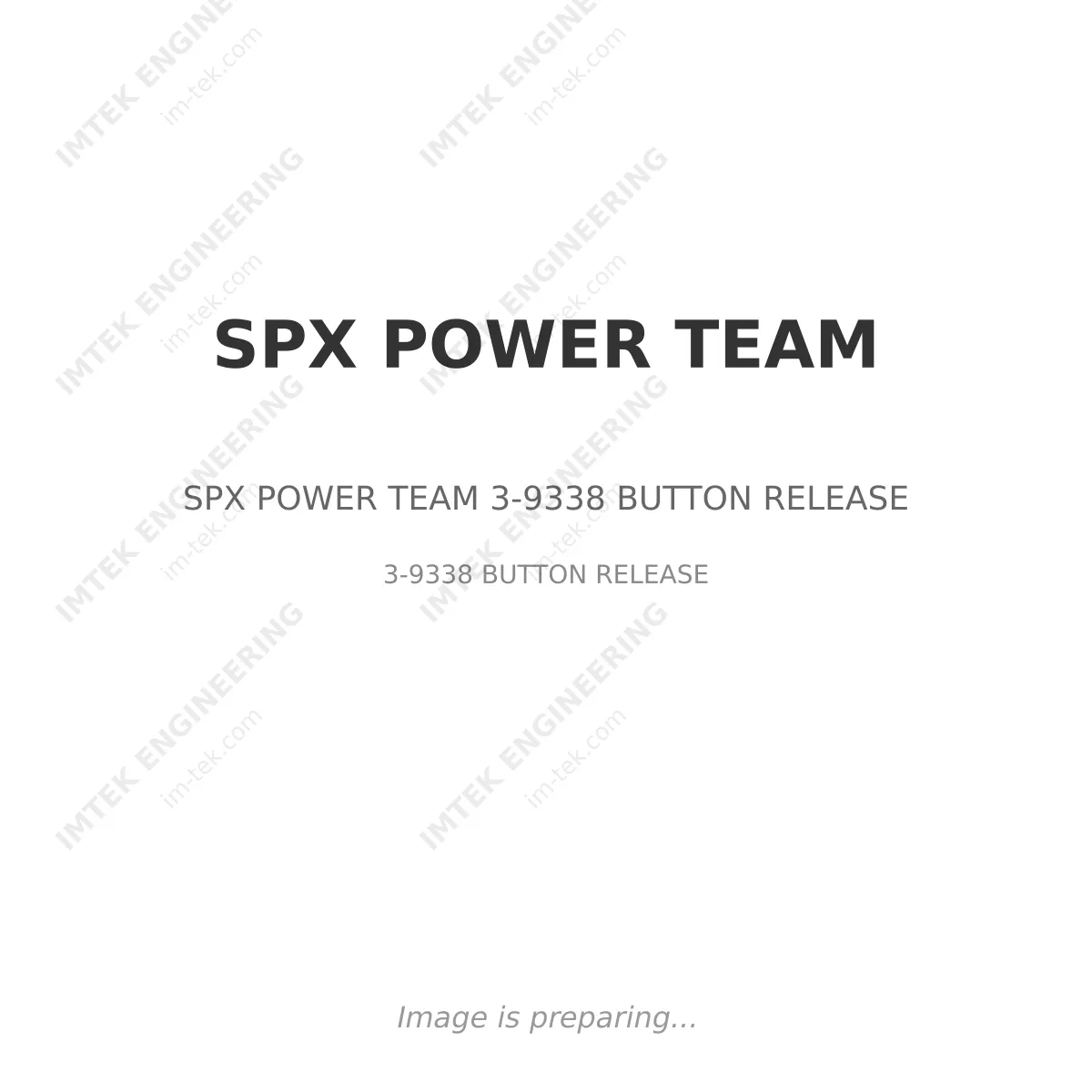 SPX POWER TEAM SPX POWER TEAM 3-9338 BUTTON RELEASE - 3-9338 BUTTON RELEASE