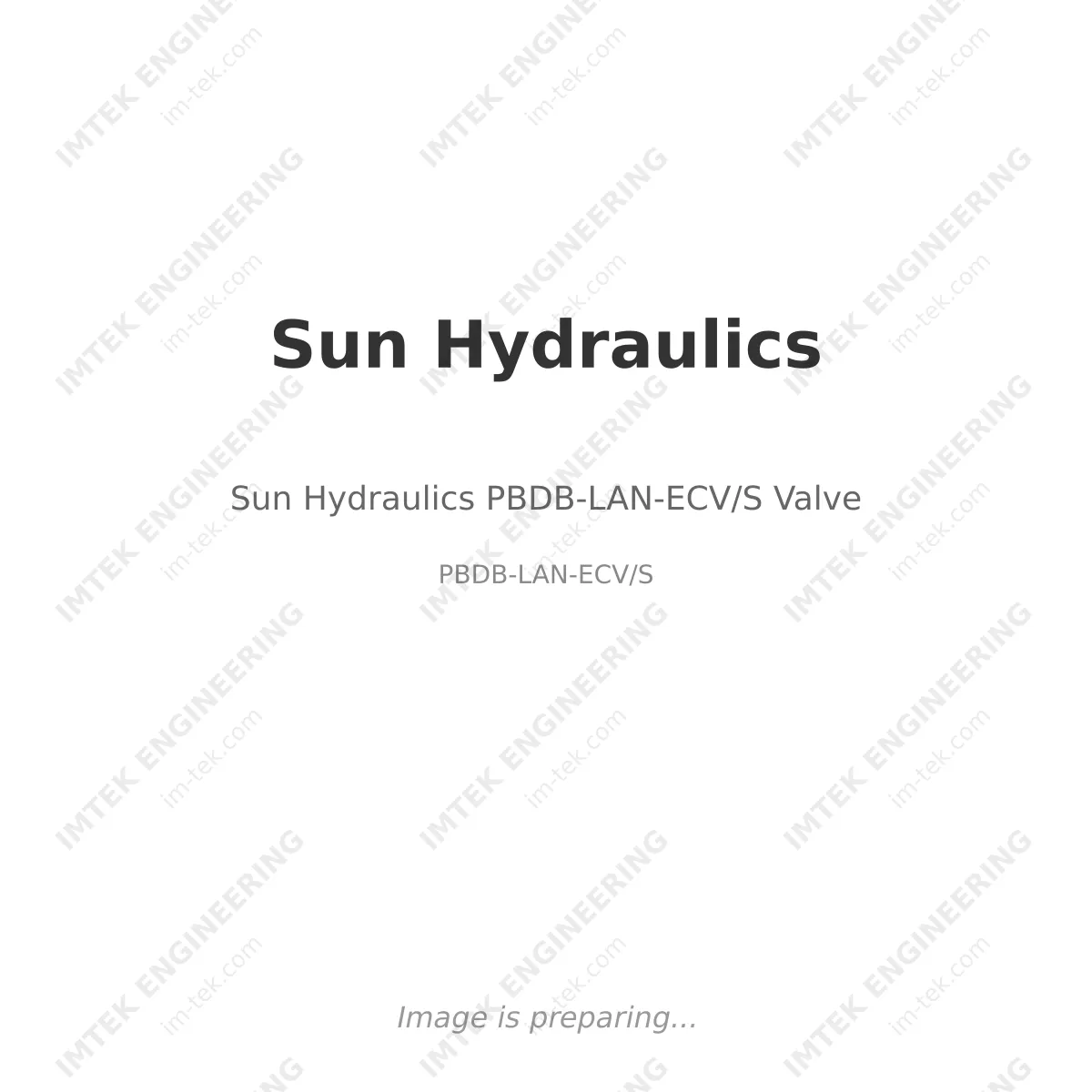 Sun Hydraulics Sun Hydraulics PBDB-LAN-ECV/S Valve - PBDB-LAN-ECV/S
