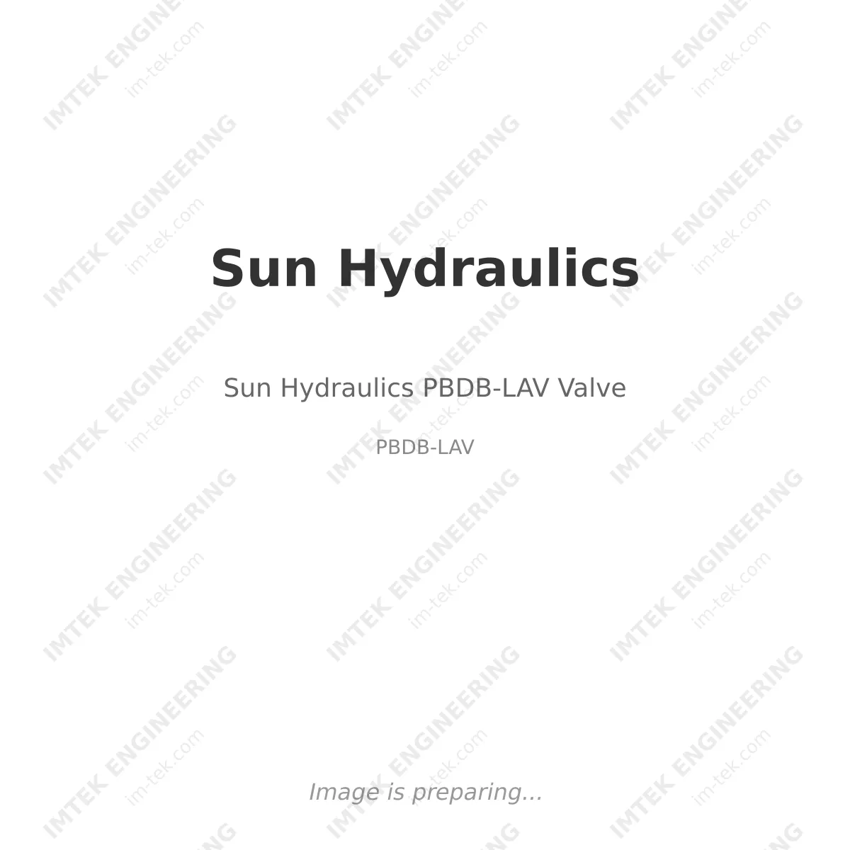 Sun Hydraulics Sun Hydraulics PBDB-LAV Valve - PBDB-LAV