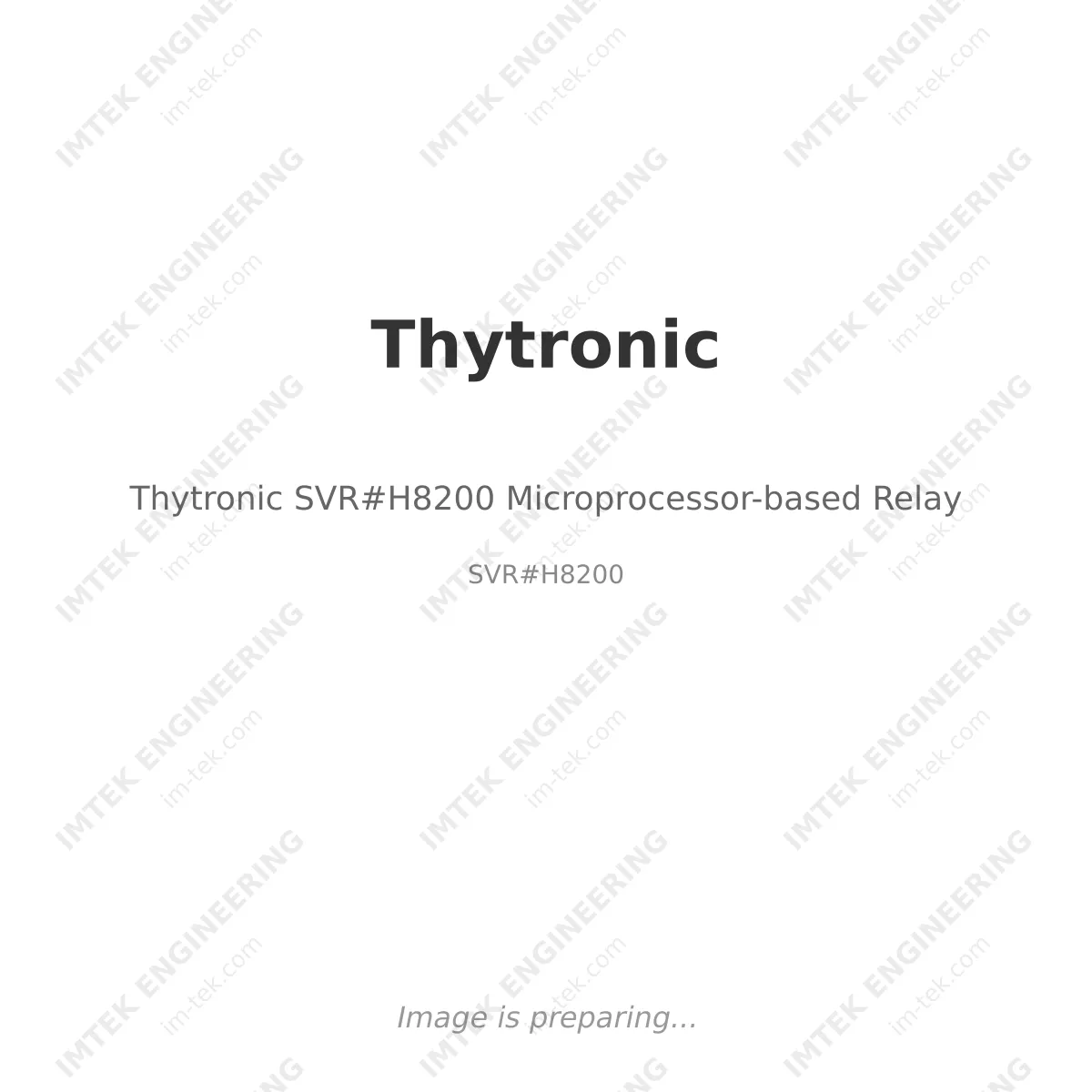 Thytronic Thytronic SVR#H8200 Microprocessor-based Relay - SVR#H8200