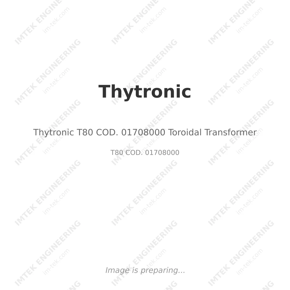 Thytronic Thytronic T80 COD. 01708000 Toroidal Transformer - T80  COD. 01708000