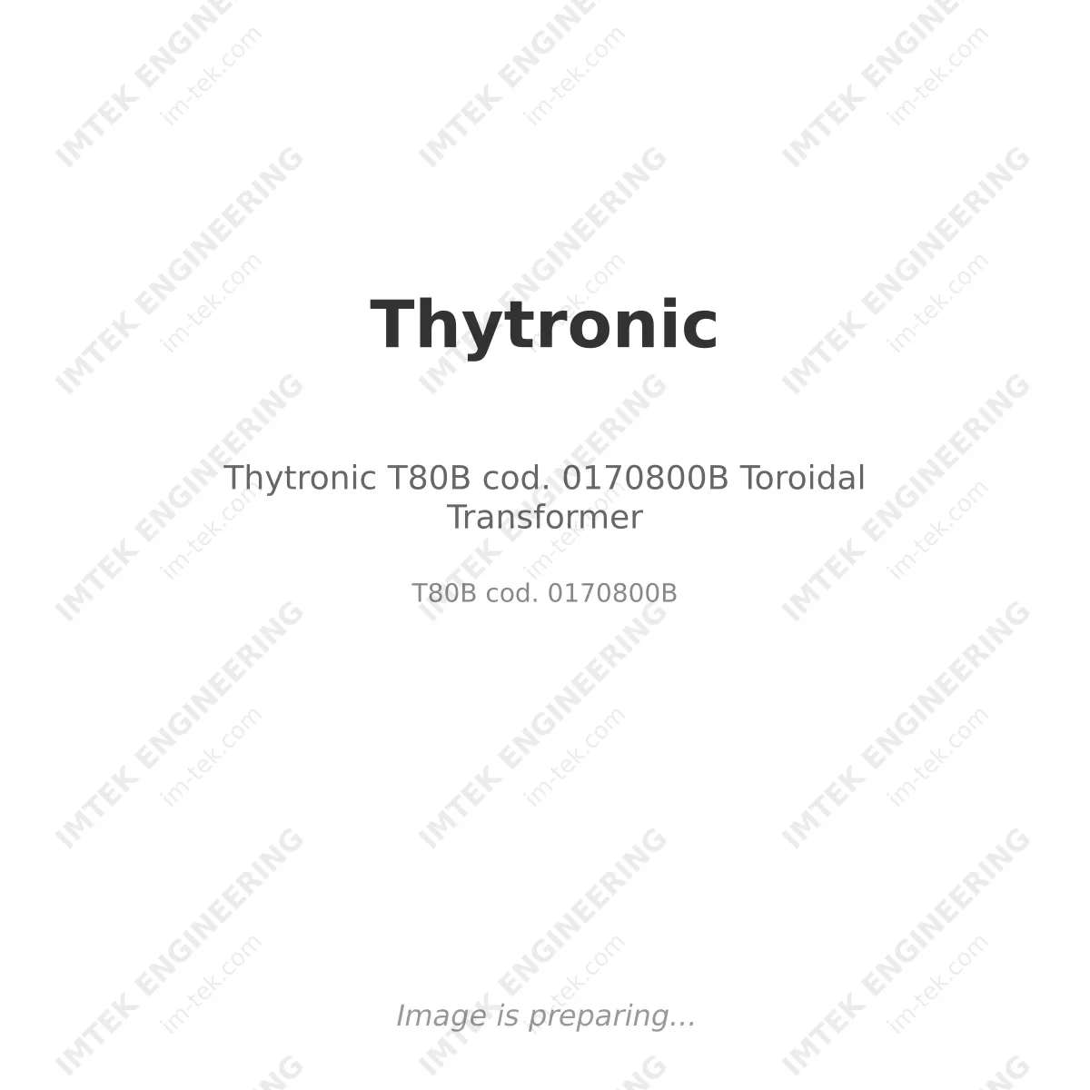 Thytronic Thytronic T80B cod. 0170800B Toroidal Transformer - T80B cod. 0170800B