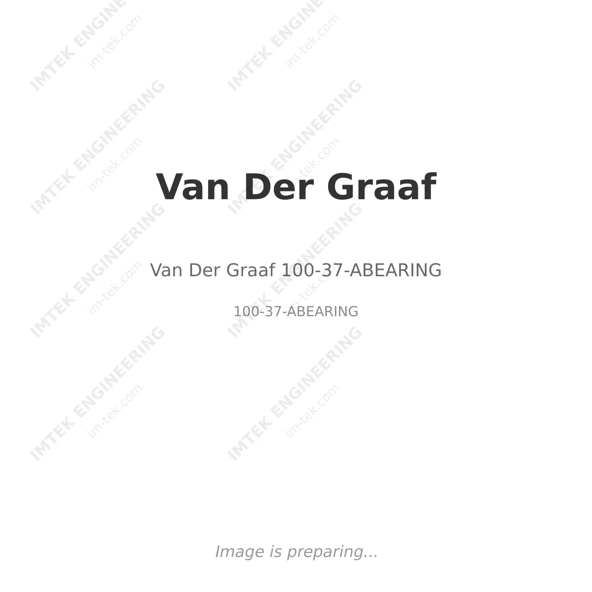 Van Der Graaf Van Der Graaf 100-37-ABEARING - 100-37-ABEARING