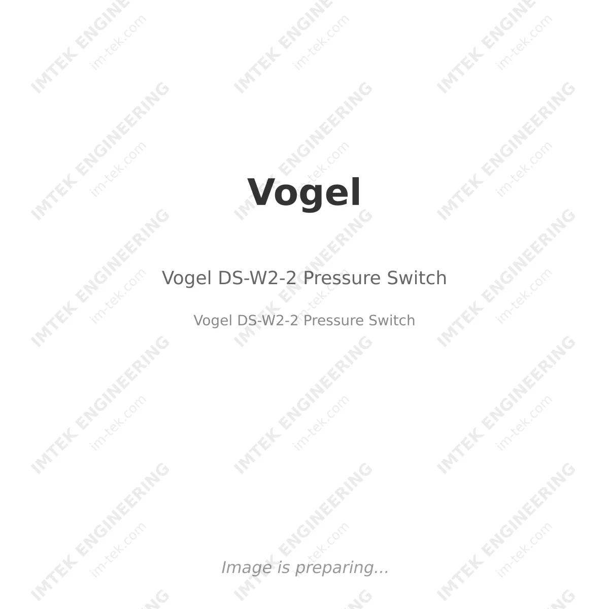 Vogel Vogel DS-W2-2 Pressure Switch - Vogel DS-W2-2 Pressure Switch