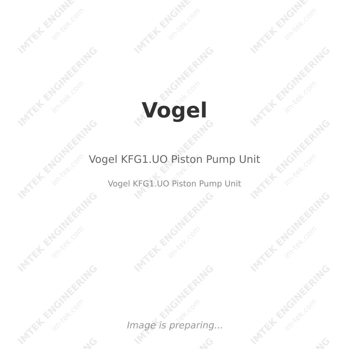Vogel Vogel KFG1.UO Piston Pump Unit - Vogel KFG1.UO  Piston Pump Unit
