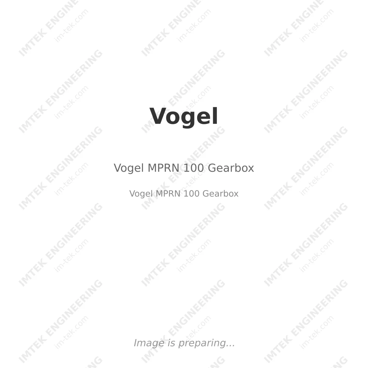 Vogel Vogel MPRN 100 Gearbox - Vogel MPRN 100 Gearbox