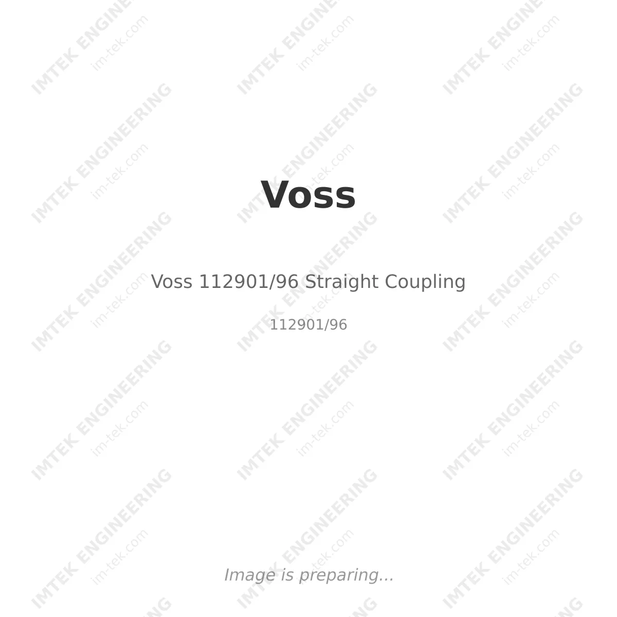 Voss Voss 112901/96 Straight Coupling - 112901/96