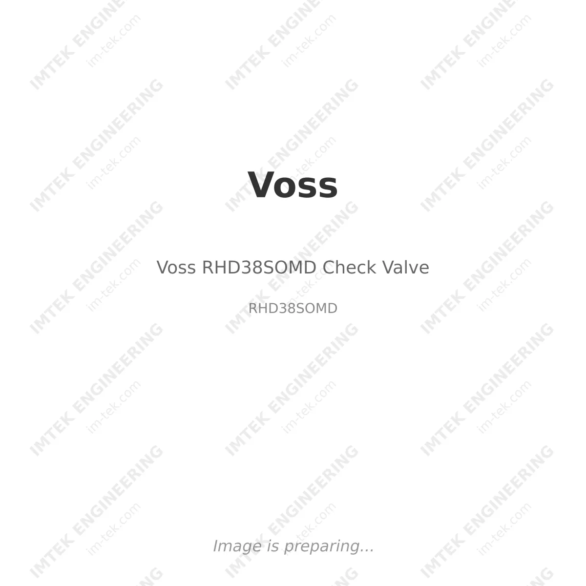 Voss Voss RHD38SOMD Check Valve - RHD38SOMD