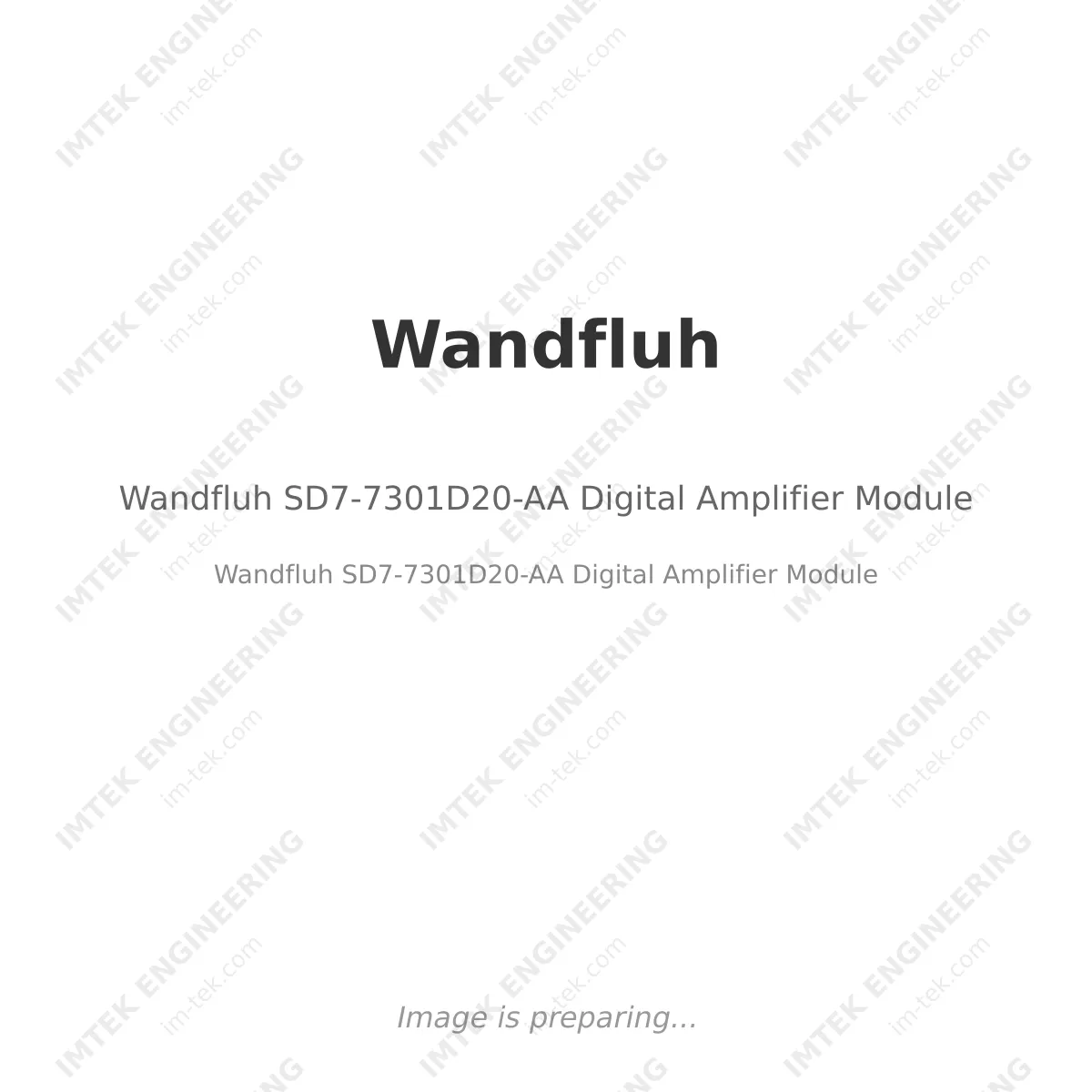 Wandfluh Wandfluh SD7-7301D20-AA Digital Amplifier Module - Wandfluh SD7-7301D20-AA Digital Amplifier Module