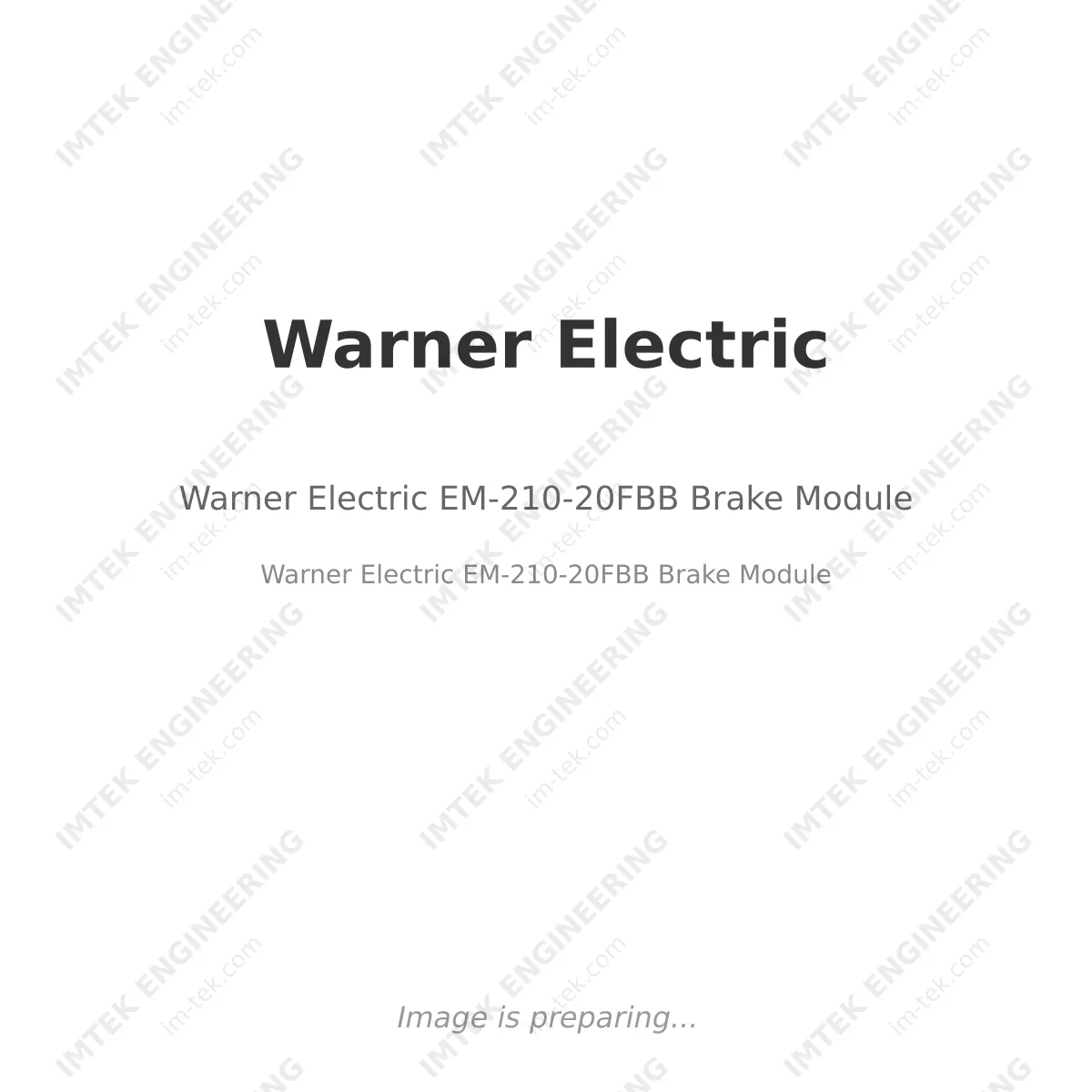 Warner Electric Warner Electric EM-210-20FBB Brake Module - Warner Electric EM-210-20FBB Brake Module