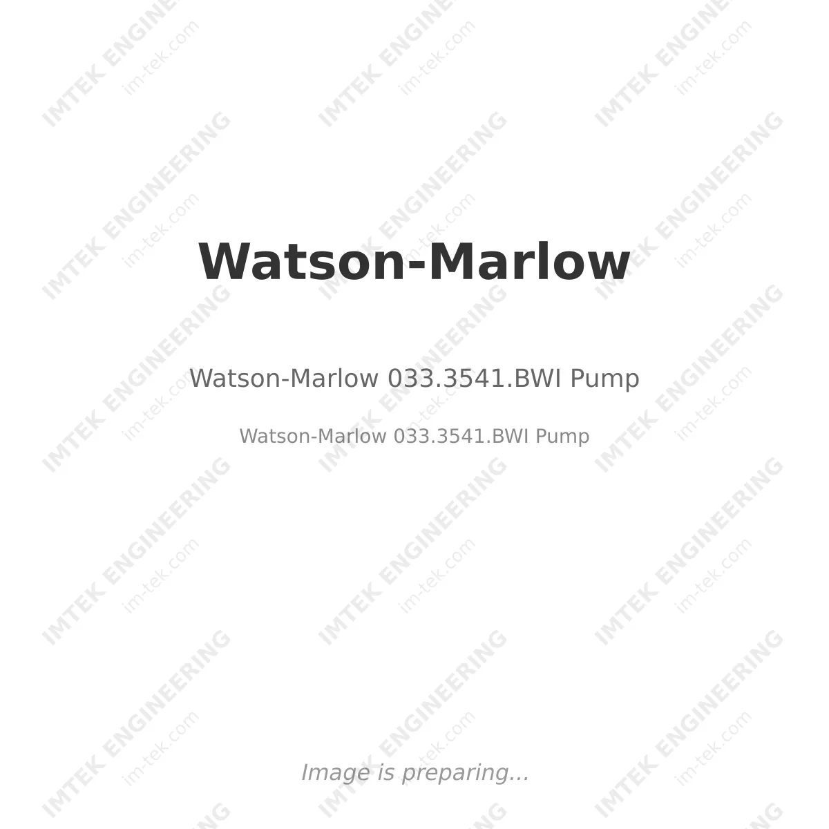 Watson-Marlow Watson-Marlow 033.3541.BWI Pump - Watson-Marlow 033.3541.BWI  Pump